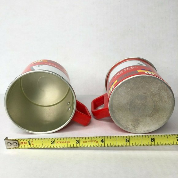 Sanrio Fancy Friends Vtg 2 Tin Cup Bundle Red Bus Chicago 1977 Japan Made Kawaii - Picture 5 of 9